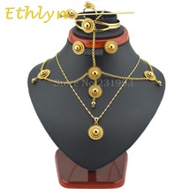 Ethlyn famous brand gold wedding Traditional Ethiopian 6pcs jewelry sets Gold Co - £27.28 GBP