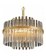 Q&amp;S 6-Lights Gold Modern Crystal CHANDELIER Light Fixture, Luxury Round ... - $243.69