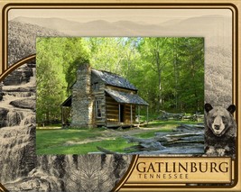Gatlinburg Tennessee with Falls and Bear Laser Engraved Wood Picture Frame 8 x10 - £41.75 GBP