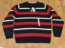 US Polo Sweater Mens XL Striped Pullover $60 MSRP V-Neck Preppy Slay Ivy... - £10.55 GBP