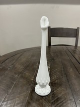 Vintage Fenton Glass Bud Vase White Milk Glass Hobnail Pattern  10.5” Fo... - $16.82