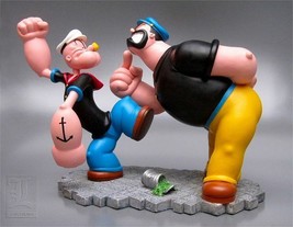 Extremely Rare! Popeye Fighting Brutus Vintage Figurine Statue - £173.75 GBP