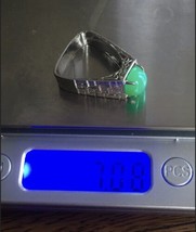 Modernist Brutalist GIA Platinum Chrysoprase Ring Vintage Unisex Ring - £2,429.58 GBP