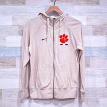 Clemson Tigers Nike Full Zip Hoodie Jacket Heather Beige Womens Medium - £19.96 GBP