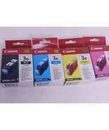 Lot of 4 Canon BCI 3e Ink Cartridge Genuine OEM Black Magenta Cyan Yello... - $232.76 MXN