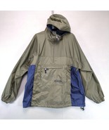 Columbia Sportswear 1/2 Zip Windbreaker Jacket Men&#39;s L Hood Packable Oli... - €27,61 EUR