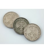 Lot of 3 1950 Germany 1 Mark Coins in XF Condition KM #110 - $56.37 CAD