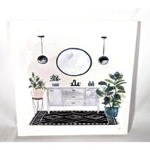 Garden Bath White Stretched Canvas Wall Art Cabinet Plants Rug 12 x 12-i... - €12,94 EUR