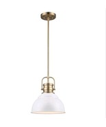 Shelston 10 in. 1-Light White / Brass Farmhouse Pendant Light Fixture W/... - $488.09 MXN