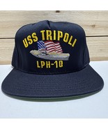 Vintage USS Tripoli MILITARY Hat LPH-10 Ship Hat New Made In USA By Cali... - €25,70 EUR