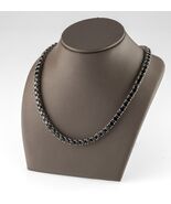 Sterling Argento Nero Zircone Cubico Tennis Collana 16 &quot; 4mm Pietre Eleg... - €471,16 EUR
