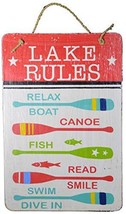 WorldBazzar Hand Carved Wooden Lake Rules Relax Boat Canoe Fish Read Smi... - $19.74