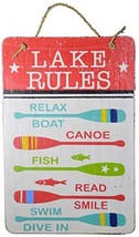 WorldBazzar Hand Carved Wooden Lake Rules Relax Boat Canoe Fish Read Smile Swim  - £15.74 GBP