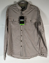 GOOGAN SQUAD Long Sleeve Fishing Shirt. Natural Plaid . Size M - $34.64