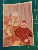 Vtg Original Creepy Santa Christmas 1950&#39;s 1960&#39;s Color Found Photo - £9.58 GBP