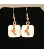 Christmas ornament under Glass Cabochon earrings - $9.00