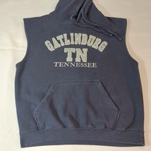SANJEEV Gatlinburg Tennessee Men's Blue Cotton Blend Hoodie Pullover Vest Size L image 6