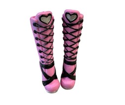 Monster High Doll Draculaura 1st Wave Original Tall Boots Pink Black Shoes - $17.37