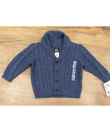 OshKosh Baby B&#39;gosh Blue Shawl Collar Cardigan Sweater Cotton Infant Siz... - £22.80 GBP