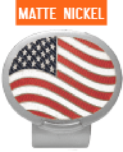 American Flag Hat Clip - without Ball Marker Matte Nickel Finsh by Ahead - £10.09 GBP