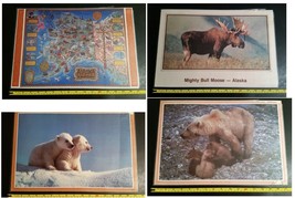 Vintage Set of 4 Alaskan theme large and laminated placements, damaged edges - £6.31 GBP