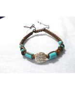 AZTEC BEAD on WOOD and HOWLITE BEADED ADJUSTABLE BRACELET ANKLET 6 - 10&quot;... - $7.00 CAD
