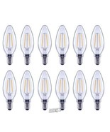 12 LED Bulbs 60-Watt Equivalent B11 Dimmable Clear Glass Filament Vintag... - $32.45 CAD