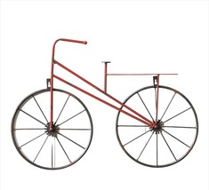 Vintage Look Bicycle Wall Plaque 26&quot; Long Retro Design Metal Black Spoke Wheels - £39.68 GBP