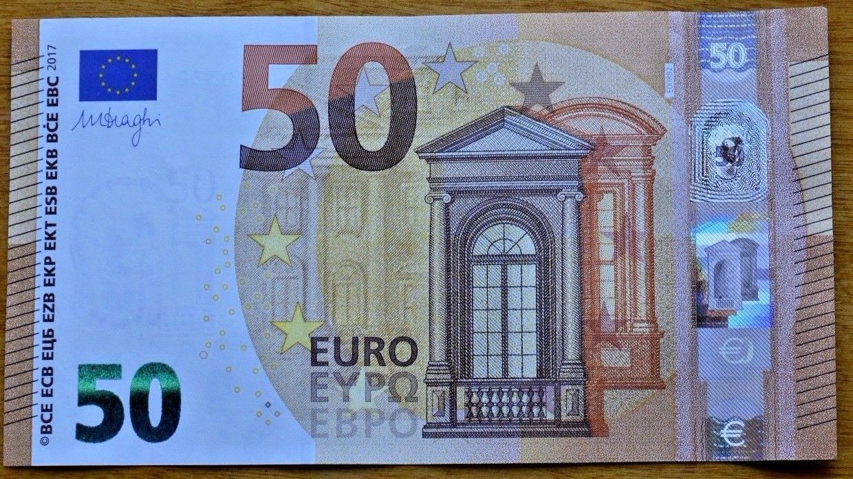New 50 Euro Banknote Bu UNC Selten Zustand Ausgabe 2017 - $130.50