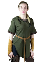 Beautiful Medieval Celtic Viking Women hood Tunic renaissance shirt SCA Larp gif - $84.70