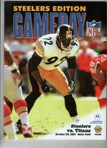 Oct 29 2001 Tennessee @ Pittsburgh Steelers Program Jerome Bettis 2 TD - £15.78 GBP