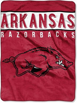 Arkansas Razorbacks plush 60&quot; by 80&quot; Raschel Blanket-Basic Design - NCAA - £38.88 GBP