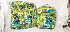 Vera Bradley LIMES UP Crossbody Lined DAY OUT Shoulder Bag Zip Purse W/Lunch Bag - £5.75 GBP