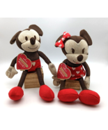 Disney Mickey &amp; Minnie Mouse Hallmark Sweetheart  Valentine Knit Plush T... - £26.46 GBP