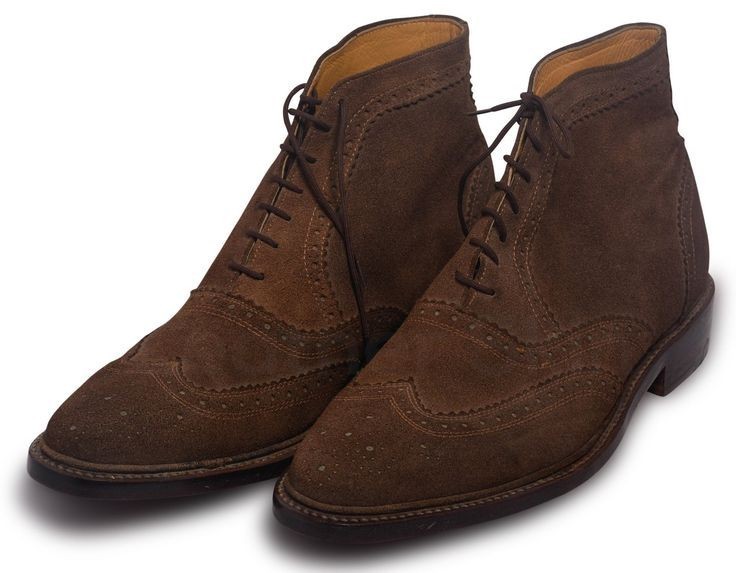 High Ankle Coffee Brown Suede Leather Men Oxford Lace Up Stylish Vintage Boots - $159.99 - $219.99