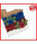 Vibrant 25Pcs Artificial Roses with Stems &amp; Leaves for DIY Floral Arrang... - $524.20 MXN