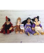 Disney Store Parks Aladdin Jasmine Jafar Abu Bean Bag Plush Doll Set Lot... - £27.65 GBP