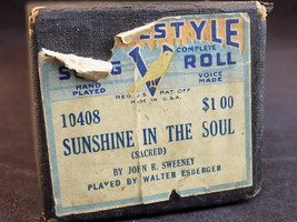 PLAYER PIANO ROLL VOCAL STYLE 10408 Sunshine in The Soul V SONG ROLL - £9.33 GBP