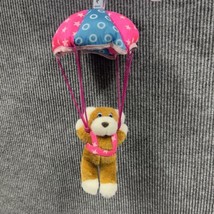 VTG 1994 Giftco Plush 16” Pink Blue Parachute &amp; Hanging Brown Bear Stuffed Toy - £17.47 GBP