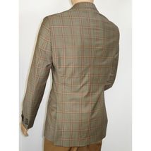 Men's Mono Turkey Sport Coat 100% Super 180s Wool 1480-04 Tan Brown Plaid image 6