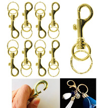 8 Pc Lobster Clasp Hook Gold Metal Snap Key Ring Lanyard Pendant Keychai... - £32.12 GBP