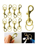 8 Pc Lobster Clasp Hook Gold Metal Snap Key Ring Lanyard Pendant Keychai... - £32.29 GBP