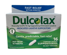 Dulcolax Medicated Laxative Suppository 16 Comfort-Shaped Suppositories ... - $20.78