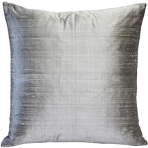 Sankara Silver Silk Throw Pillow 16x16, with Polyfill Insert - £32.10 GBP