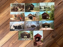 Vintage Lot Of 11 Brown County Indiana Covered Bridge Postcards - £3.80 GBP