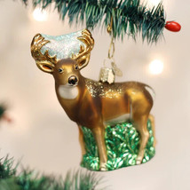 Old World Christmas Whitetail Deer Glass Christmas Ornament 12162 - £18.22 GBP