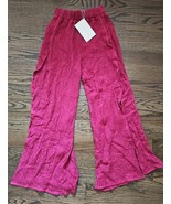 Savannah Morrow Deia Pant Flora Red Cotton Linen Wide Leg Slits $439 Sz ... - $54.14 CAD