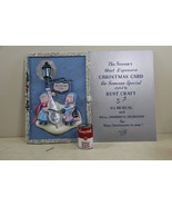 HUGE Mid Century Atomic Musical Christmas Greeting Card Mercury Beads &amp; ... - $43.19