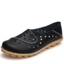 dobeyping Hollow Woman Shoes Genuine Leather Women Flats Slip On Women&#39;s Loafers - £28.73 GBP