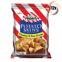 12x Bags T.G.I. Fridays Cheddar &amp; Sour Cream Potato Skins Chips | 1.75oz - £19.23 GBP